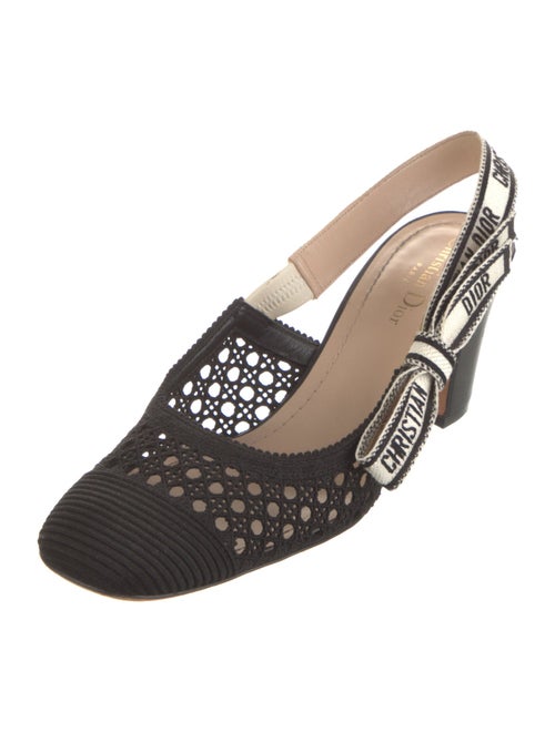 Christian Dior Cannage Pattern Bow Accents Slingback Pumps