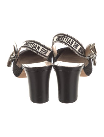 Christian Dior Cannage Pattern Bow Accents Slingback Pumps