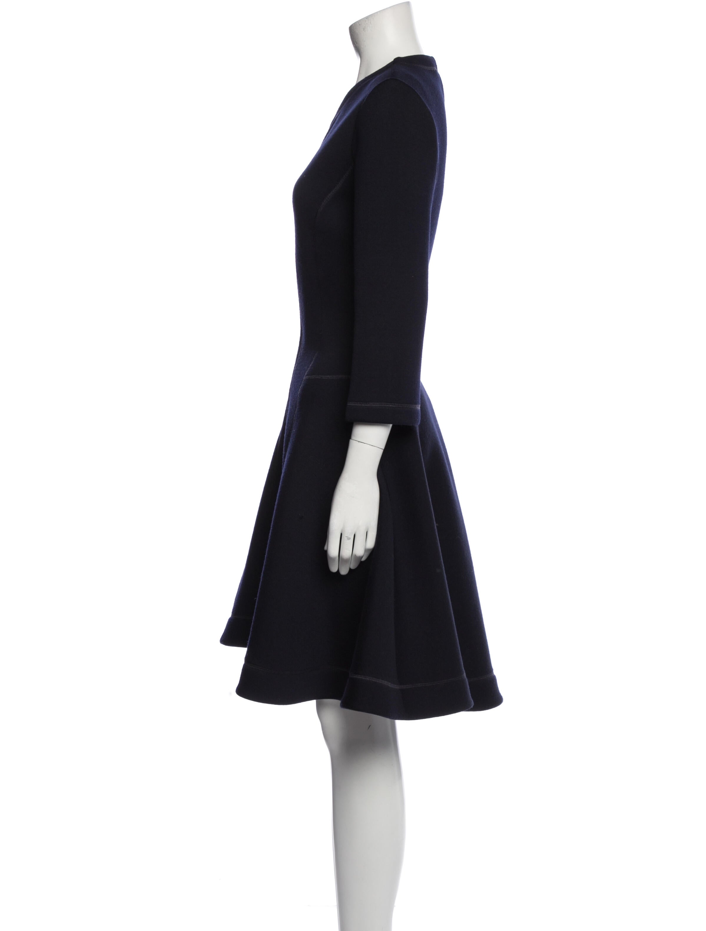 Christian Dior Virgin Wool Knee-Length Dress