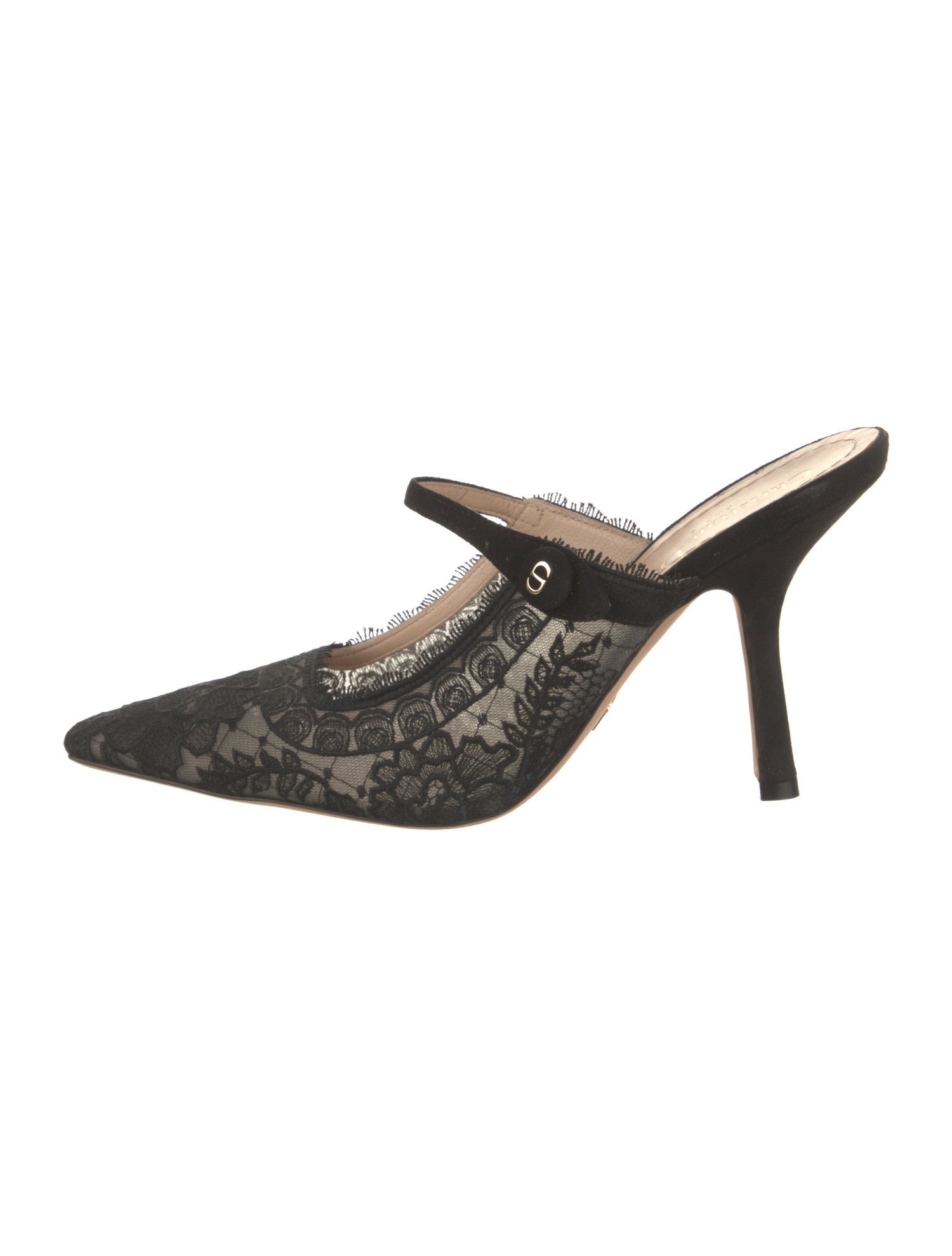 Christian Dior Lace Lace Pattern Mules