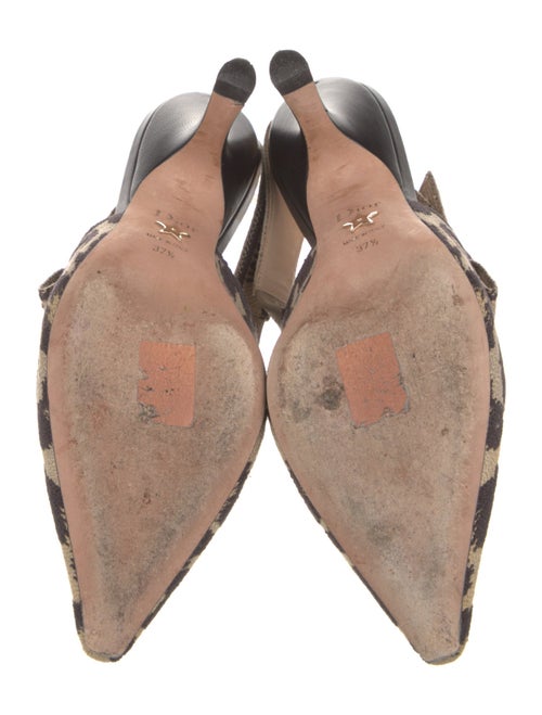 Christian Dior Canvas Animal Print Slingback Pumps