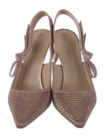 Christian Dior Bow Accents Slingback Pumps