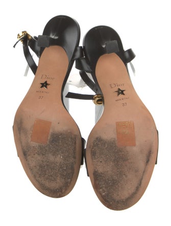 Christian Dior Leather Bow Accents Sandals
