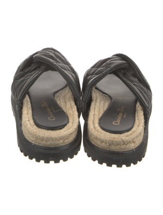 Christian Dior Cannage Pattern Leather Espadrilles