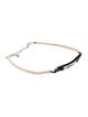 Christian Dior Faux Pearl & Leather Choker Necklace