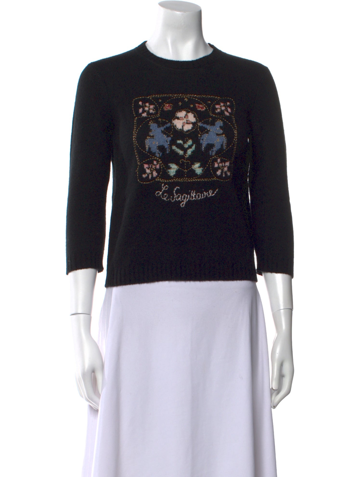 Christian Dior Cashmere Graphic Print Sweater