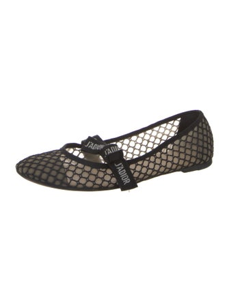 Christian Dior Mesh Bow Accents Mary Jane Flats