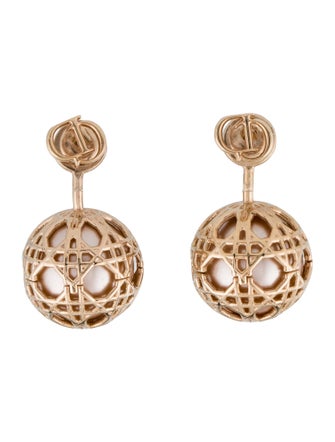 Christian Dior Faux Pearl Secret Cannage Drop Earrings