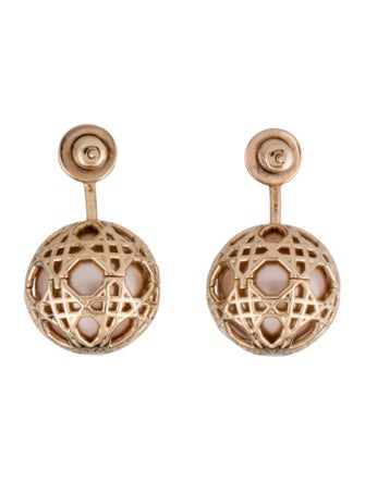 Christian Dior Faux Pearl Secret Cannage Drop Earrings