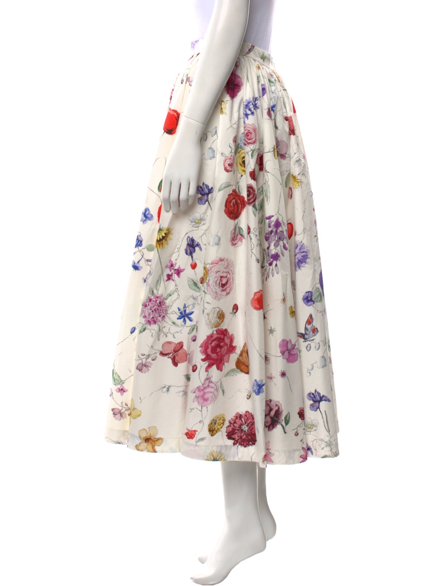 Christian Dior Floral Print Midi Length Skirt