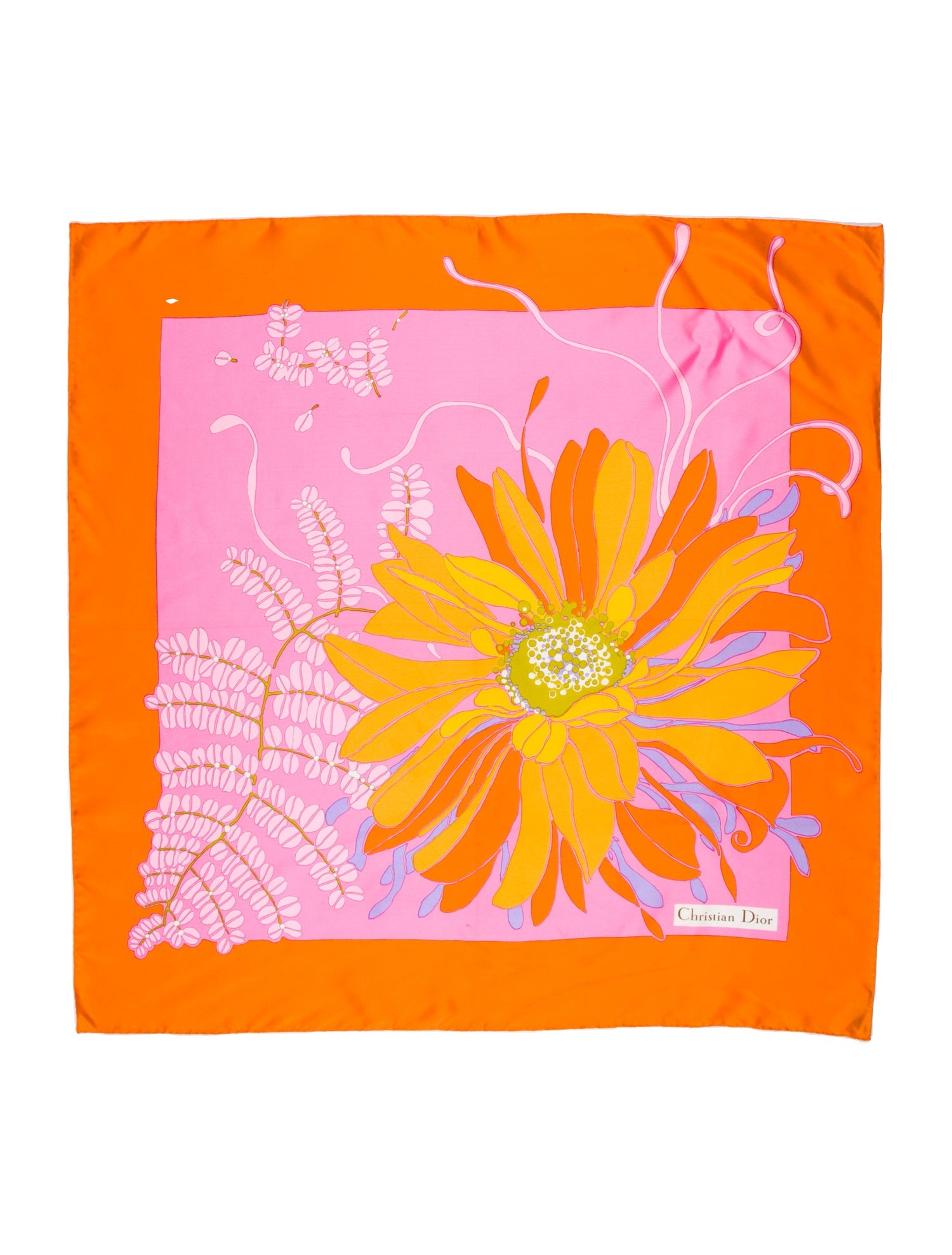 Christian Dior Silk Floral Print Scarf