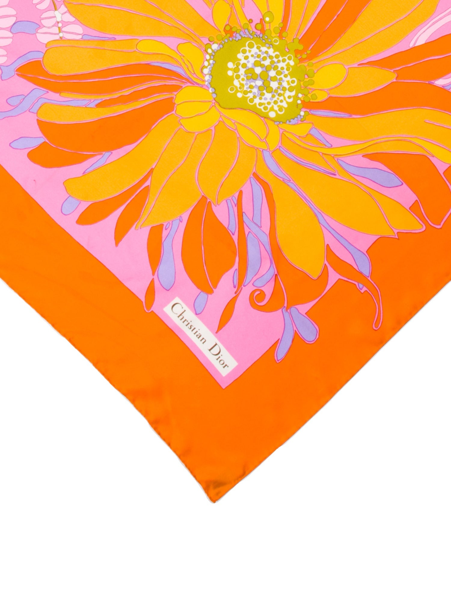 Christian Dior Silk Floral Print Scarf