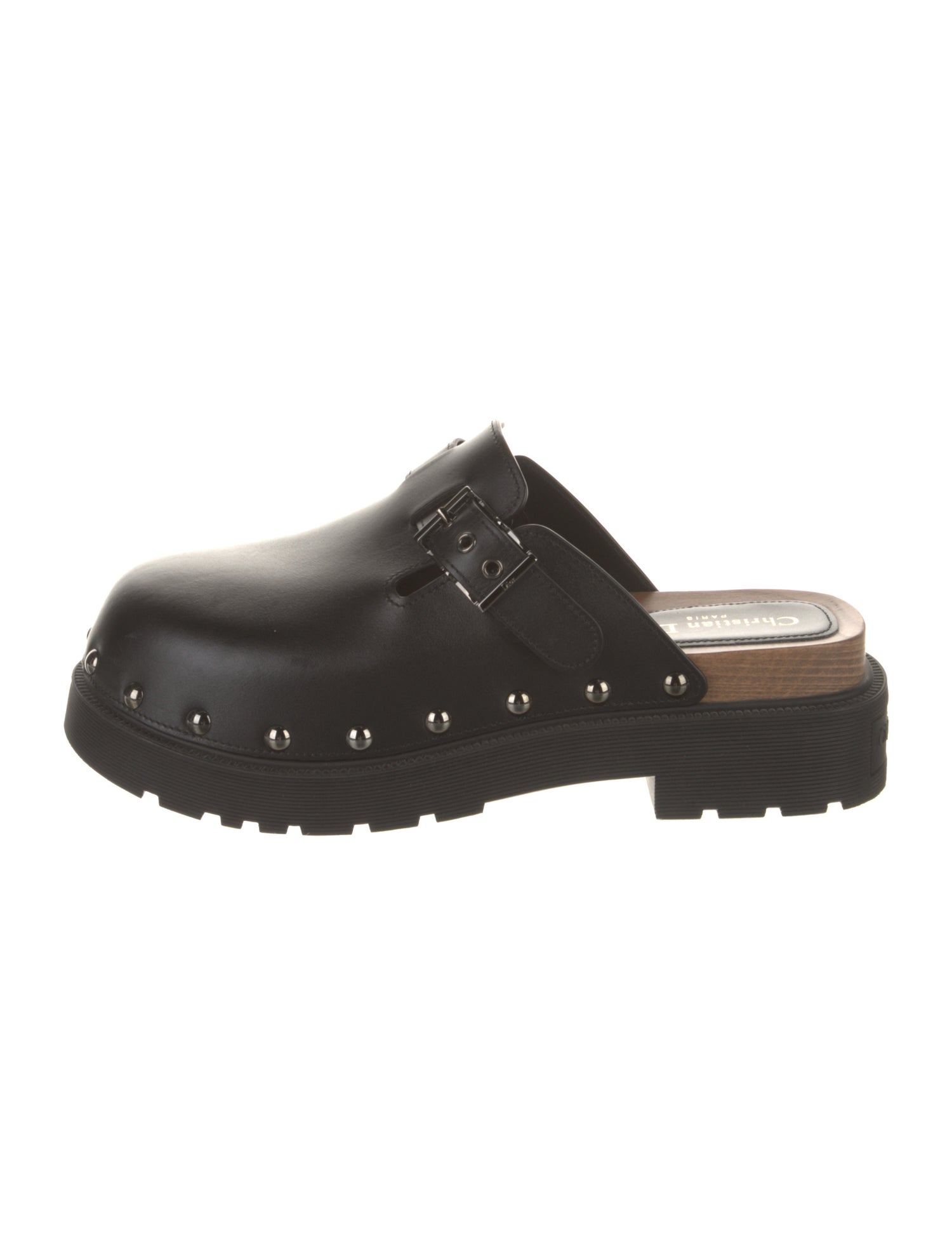 Christian Dior Leather Studded Accents Mules