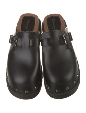 Christian Dior Leather Studded Accents Mules