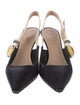 Christian Dior Leather Bow Accents Slingback Sandals