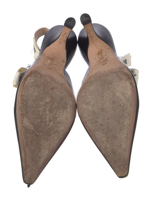 Christian Dior Leather Bow Accents Slingback Sandals