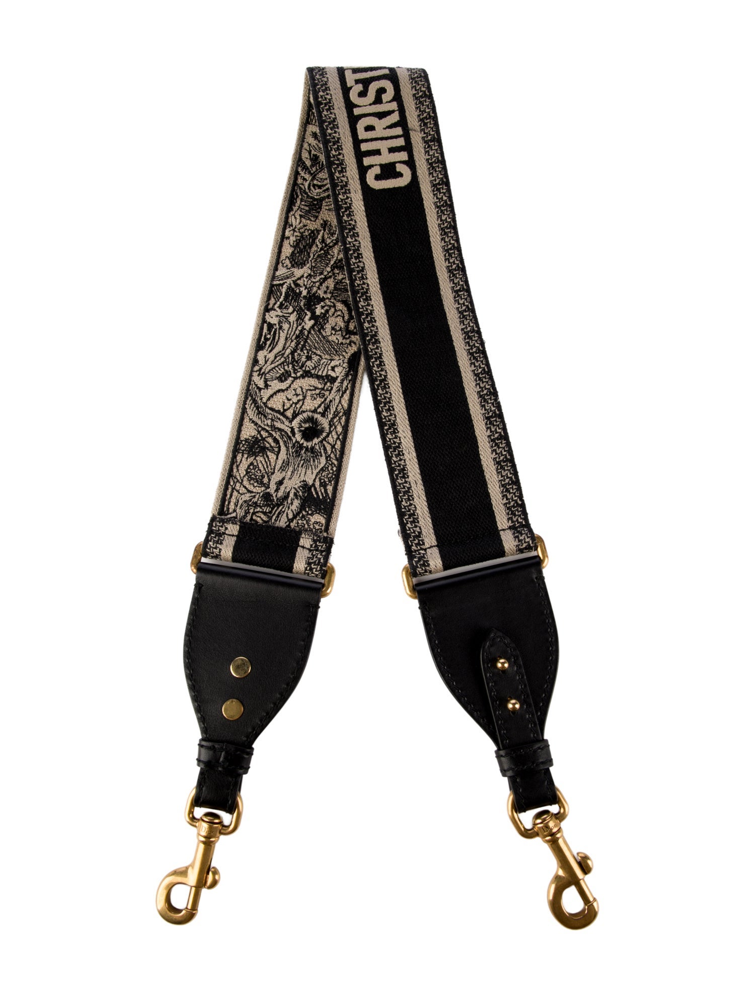 Christian Dior Canvas Embroidered Shoulder Strap