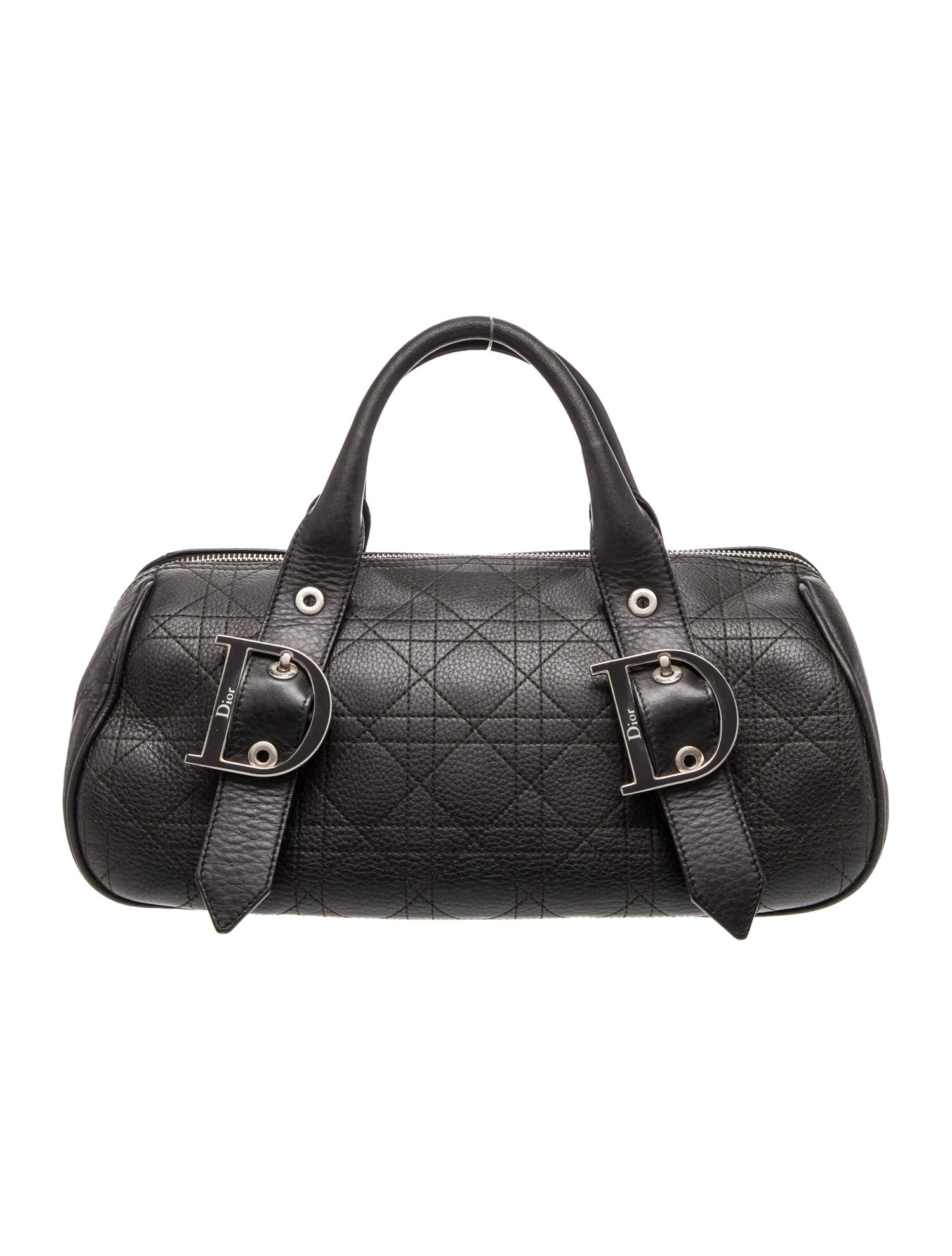 Christian Dior Cannage D Buckle Bowling Bag Vintage