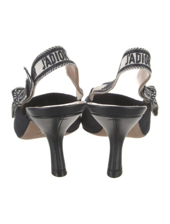 Christian Dior Printed Bow Accents Slingback Pumps