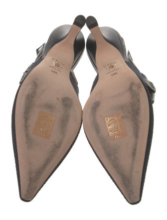 Christian Dior Printed Bow Accents Slingback Pumps