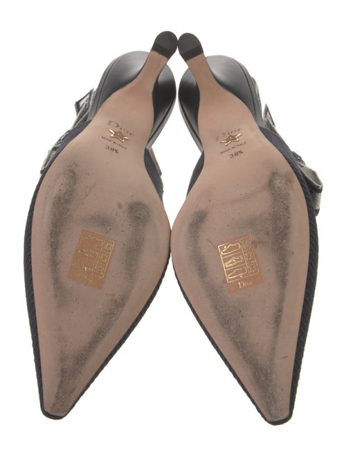Christian Dior Printed Bow Accents Slingback Pumps