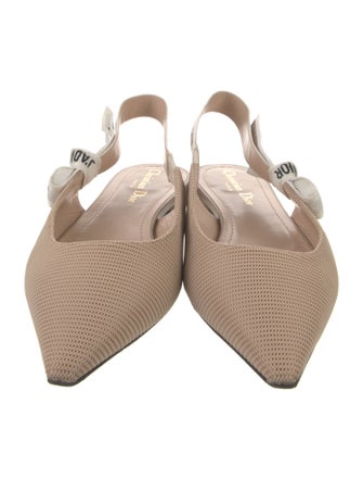 Christian Dior Canvas Printed Slingback Flats