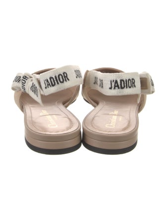 Christian Dior Canvas Printed Slingback Flats