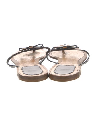 Christian Dior Patent Leather Bow Accents Slides