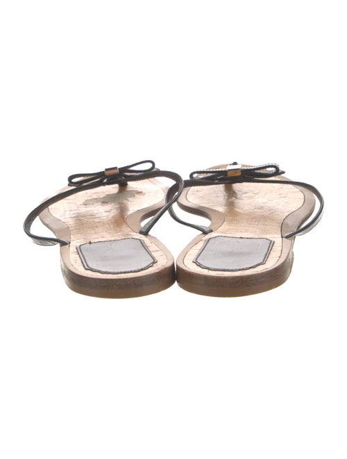 Christian Dior Patent Leather Bow Accents Slides