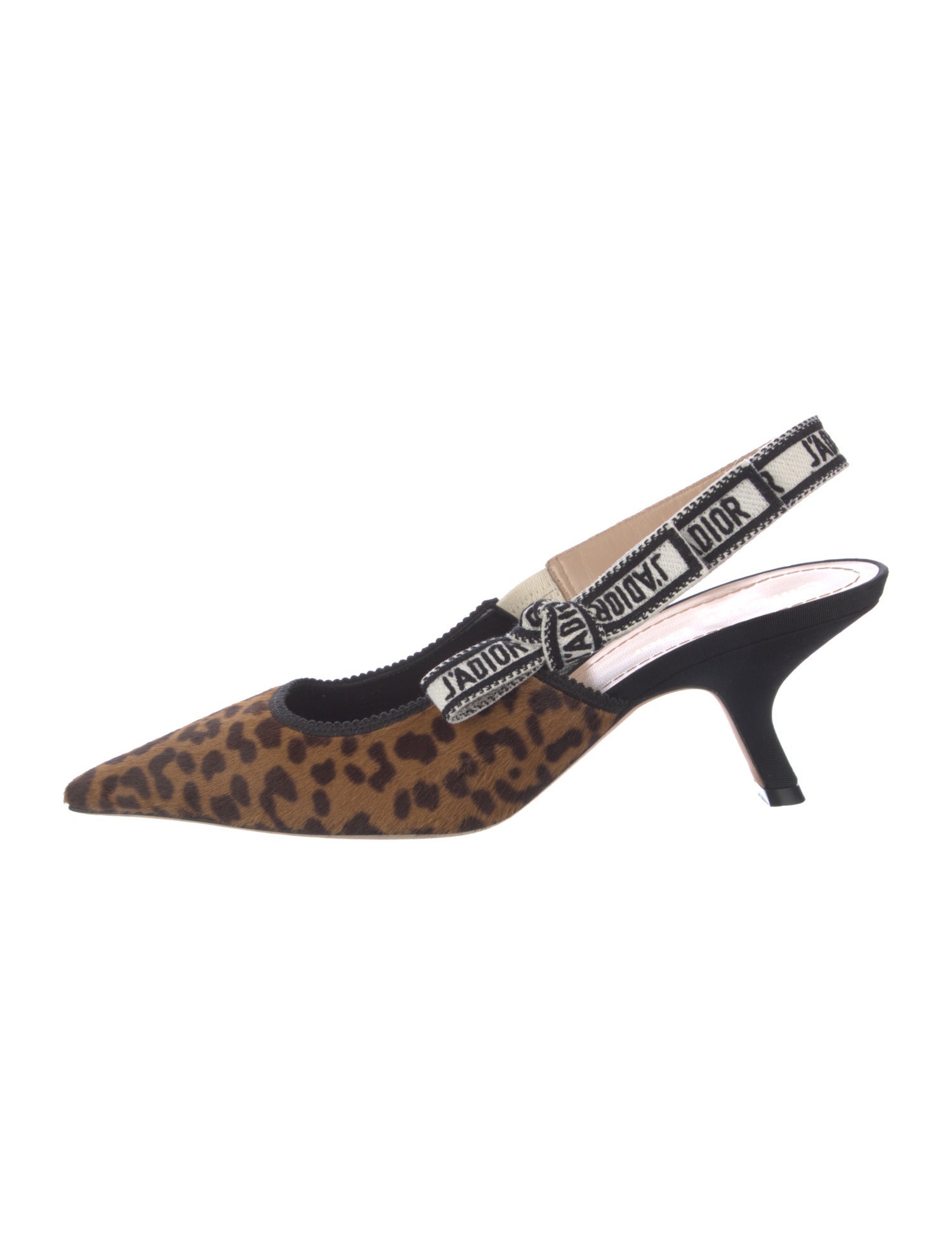 Christian Dior Ponyhair Animal Print Slingback Pumps