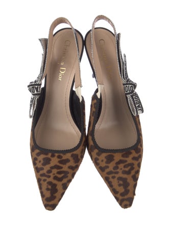 Christian Dior Ponyhair Animal Print Slingback Pumps