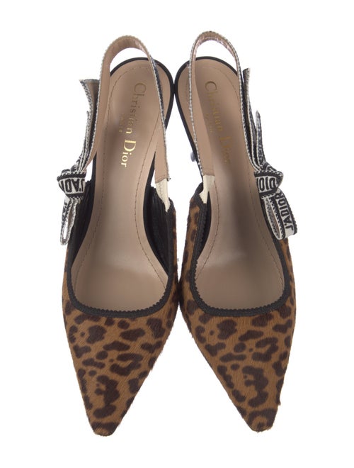 Christian Dior Ponyhair Animal Print Slingback Pumps