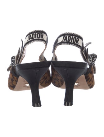 Christian Dior Ponyhair Animal Print Slingback Pumps