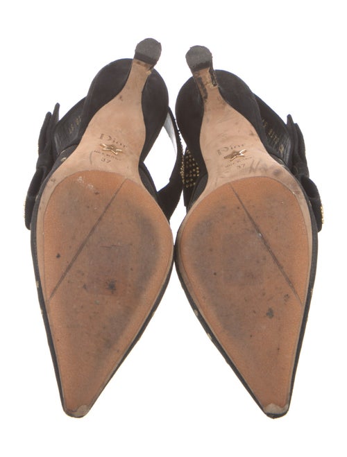 Christian Dior Mesh Bow Accents Slingback Pumps