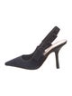 Christian Dior Velvet Bow Accents Slingback Pumps