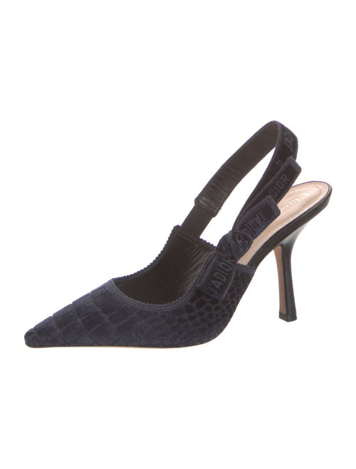Christian Dior Velvet Bow Accents Slingback Pumps