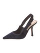 Christian Dior Velvet Bow Accents Slingback Pumps