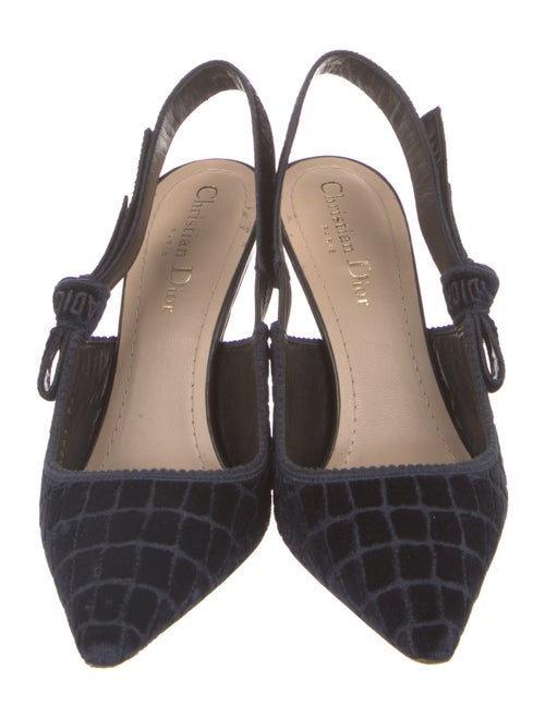 Christian Dior Velvet Bow Accents Slingback Pumps