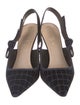 Christian Dior Velvet Bow Accents Slingback Pumps
