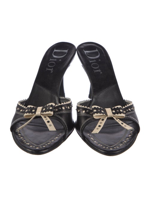 Christian Dior Leather Lasercut Accents Slides