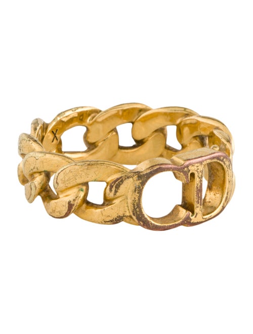 Christian Dior CD Curb Link Band Ring