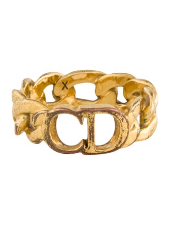 Christian Dior CD Curb Link Band Ring