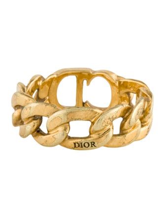 Christian Dior CD Curb Link Band Ring