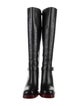Christian Dior Leather Striped Riding Boots
