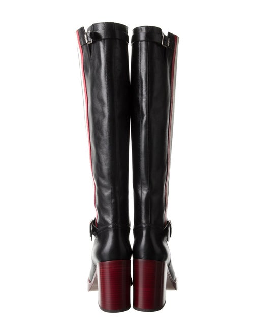 Christian Dior Leather Striped Riding Boots