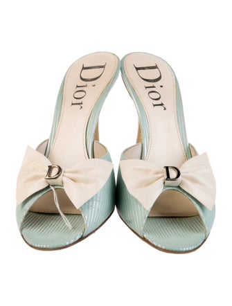Christian Dior Diorissimo Pattern Leather Mules