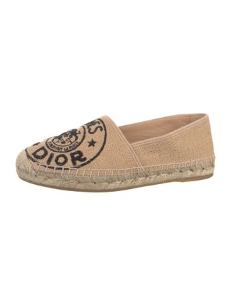 Christian Dior Canvas Embroidered Accent Espadrilles