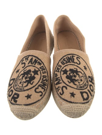 Christian Dior Canvas Embroidered Accent Espadrilles