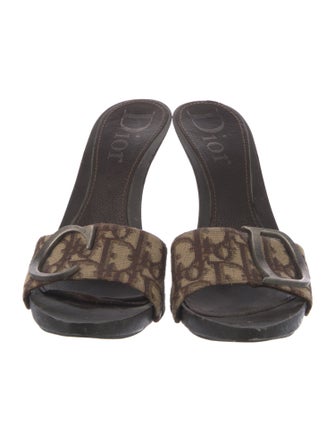 Christian Dior Diorissimo Pattern Leather Slides