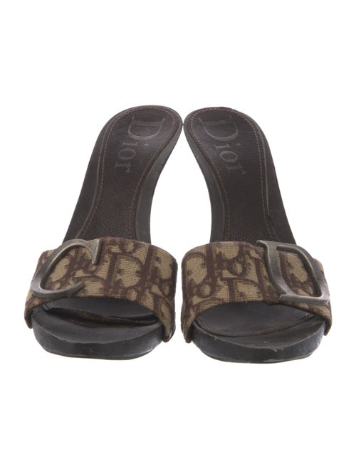 Christian Dior Diorissimo Pattern Leather Slides